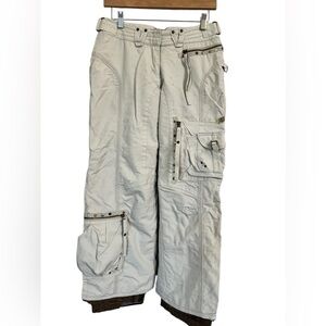 Obermyer Cream bliss studded womens ski & snow pants in size 7